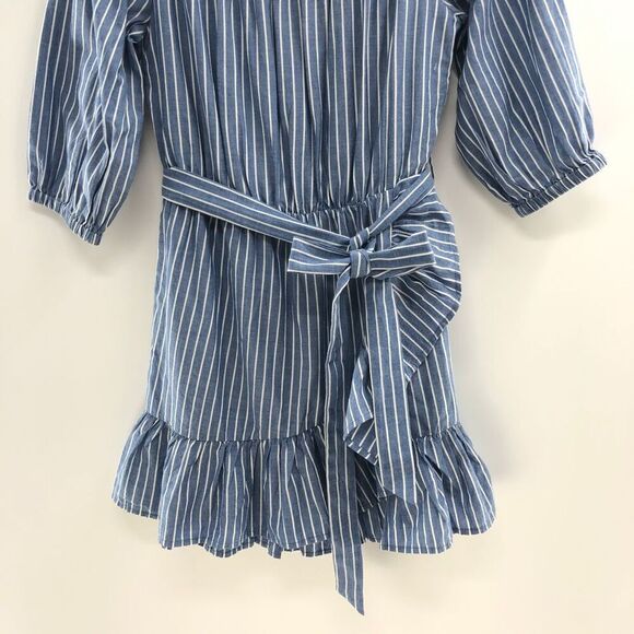 Tularosa‎ Maida Ruffle Dress in Blue & White Stripe S - Picture 4 of 7